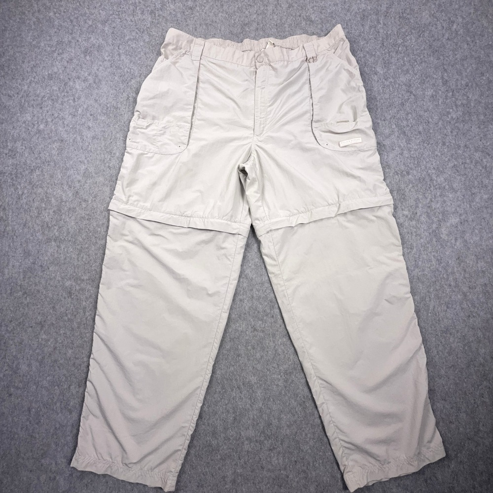 Field & Stream Convertible Cargo Pants Mens XXL Tan Excellent Zip Off Hiking